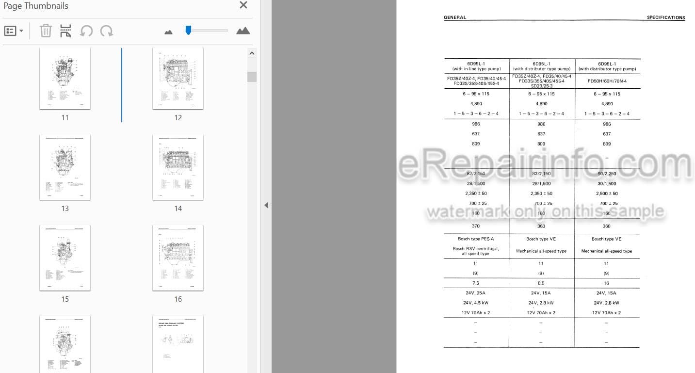 Photo 4 - Komatsu 95 Series 4D95S 4D95L 6D95L S6D95L Shop Manual Diesel Engine For Komatsu Forklift SM009