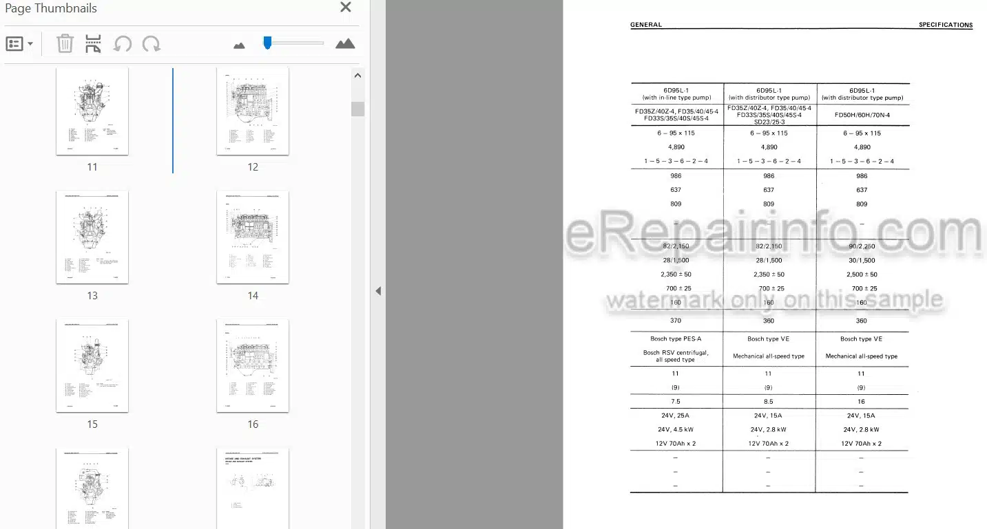 Photo 4 - Komatsu 95 Series 4D95S 4D95L 6D95L S6D95L Shop Manual Diesel Engine For Komatsu Forklift SM009