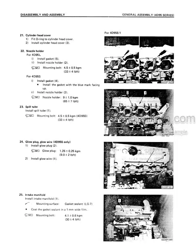 Photo 5 - Komatsu 95 Series 4D95S 4D95L 6D95L S6D95L Shop Manual Diesel Engine For Komatsu Forklift SM009