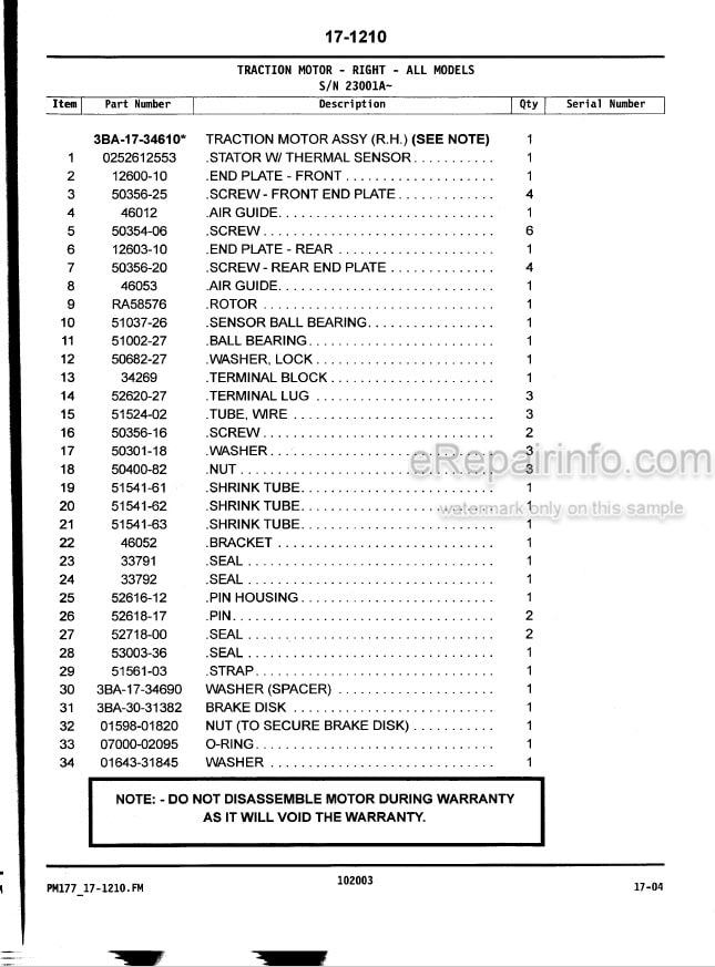 Photo 4 - Komatsu AMX BMX FB15M-3 To FB20M-3 Parts Manual Electric Forklift Trucks PM177