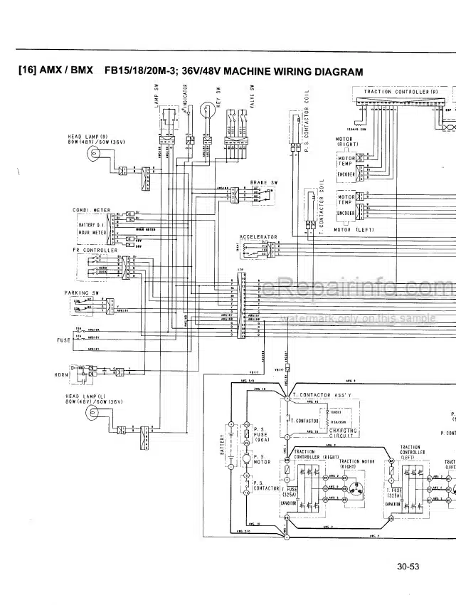 Photo 4 - Komatsu AMX BMX FB15M-3 To FB20M-3 Shop Manual Electric Forklift Truck SM094