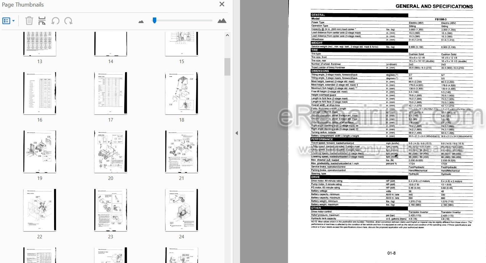 Photo 5 - Komatsu AMX BMX FB15M-3 To FB20M-3 Shop Manual Electric Forklift Truck SM094