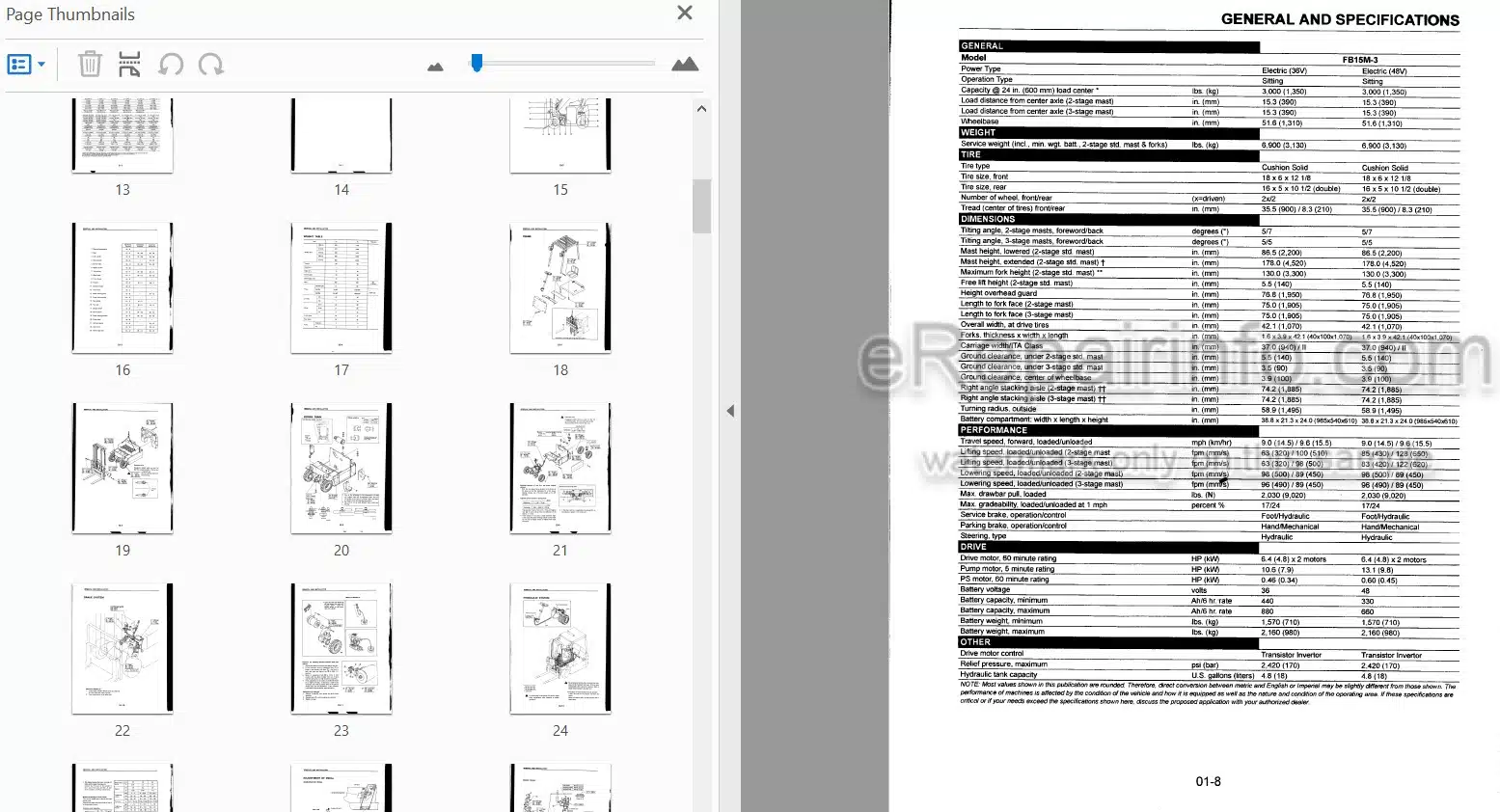 Photo 5 - Komatsu AMX BMX FB15M-3 To FB20M-3 Shop Manual Electric Forklift Truck SM094