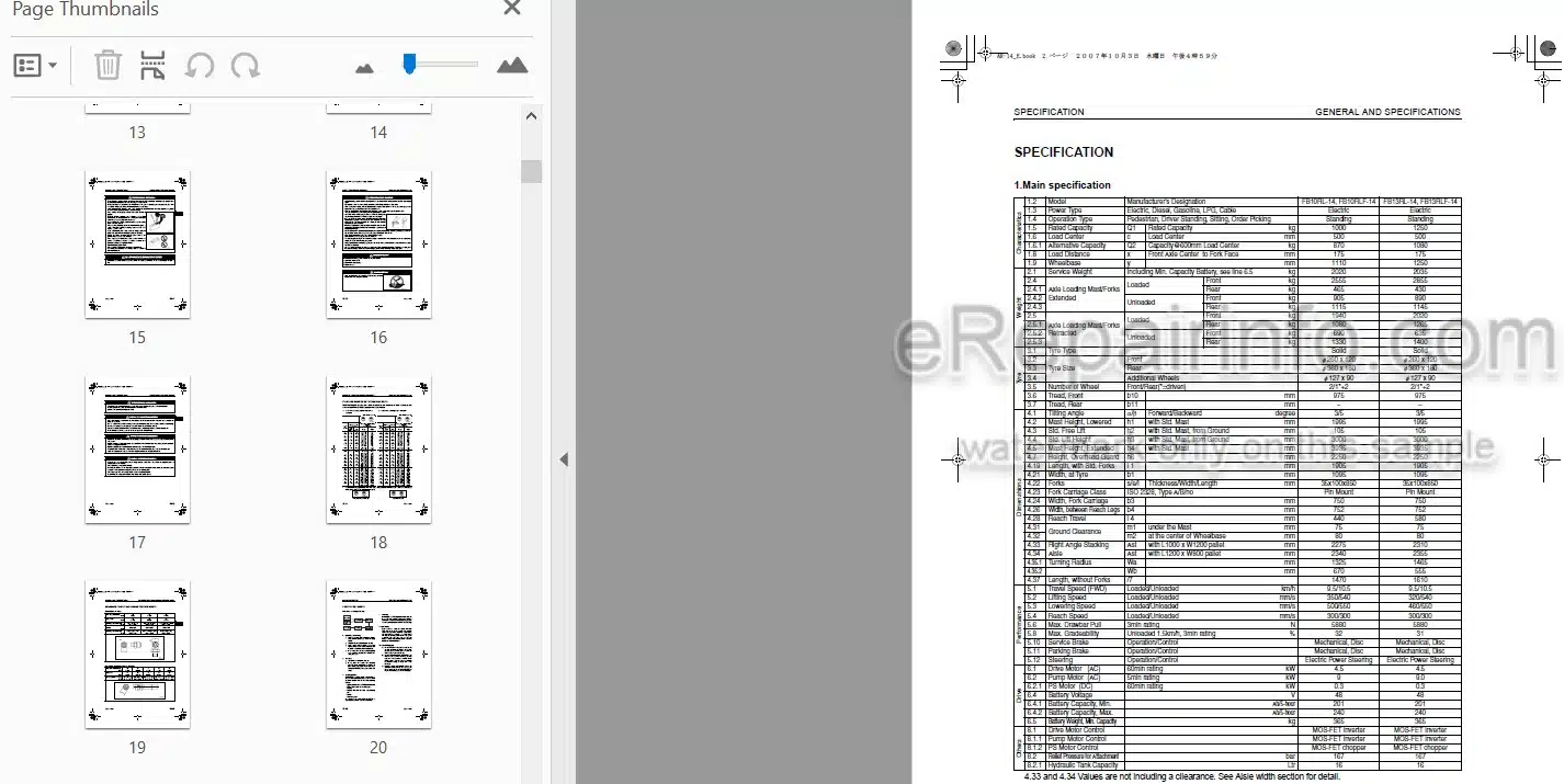 Photo 4 - Komatsu AR50 Series FB10RL-14 To FB15RW-14 Shop Manual Electrical Reach Truck BRA14E1-02