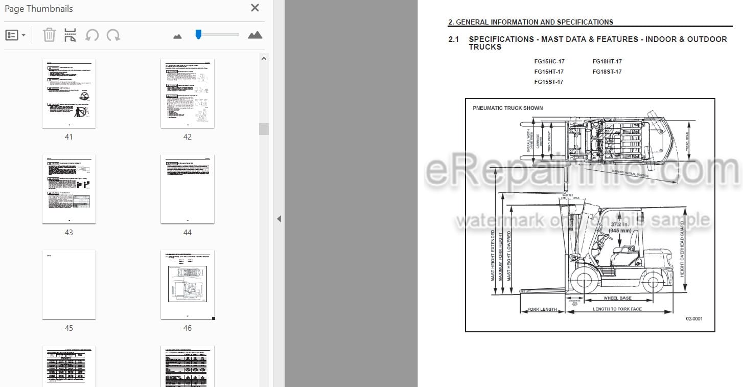 Photo 5 - Komatsu AX20 Series FG15-17 To FG18ST-17 Service Manual Forklift Truck SM123