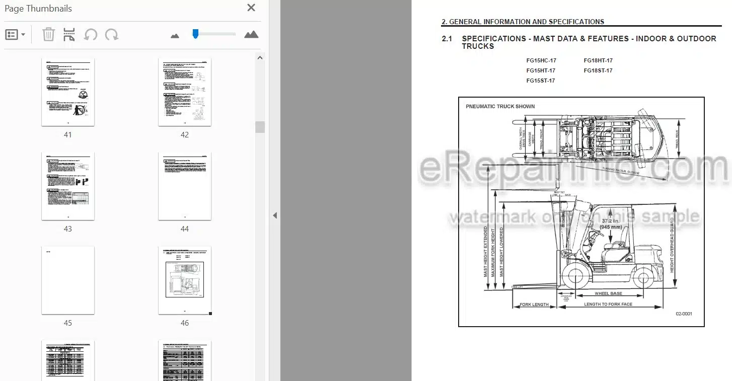 Photo 5 - Komatsu AX20 Series FG15-17 To FG18ST-17 Service Manual Forklift Truck SM123