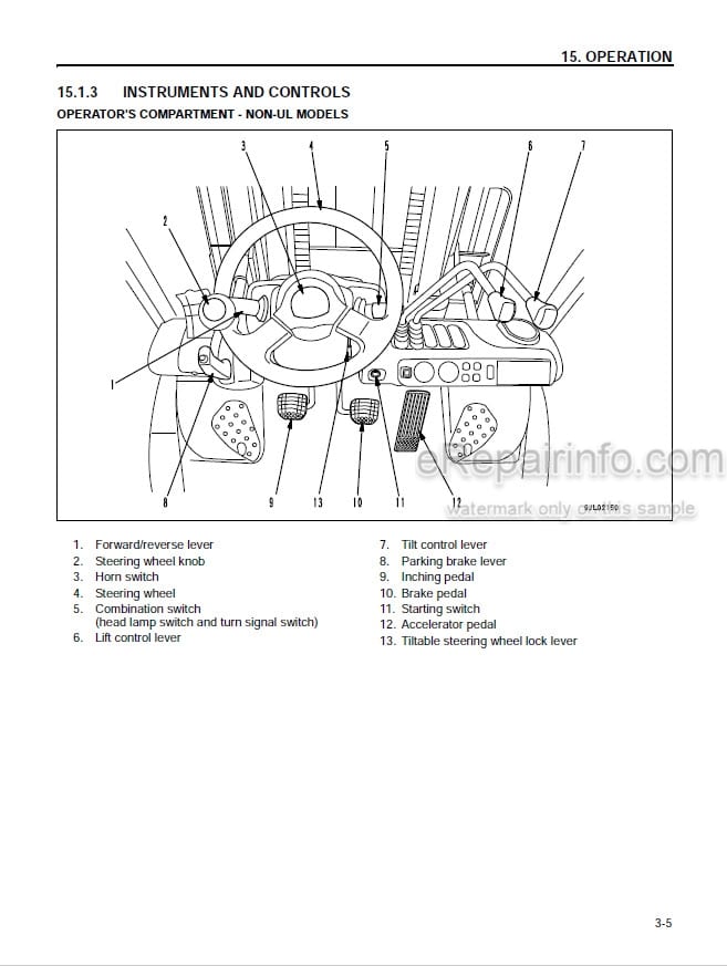 Photo 3 - Komatsu CX50 FG40ZTU-10 To FD50AY-10 Operation And Maintenance Manual Forklift Truck OM304