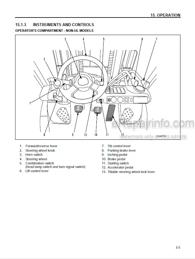 Photo 3 - Komatsu CX50 FG40ZTU-10 To FD50AY-10 Operation And Maintenance Manual Forklift Truck OM304