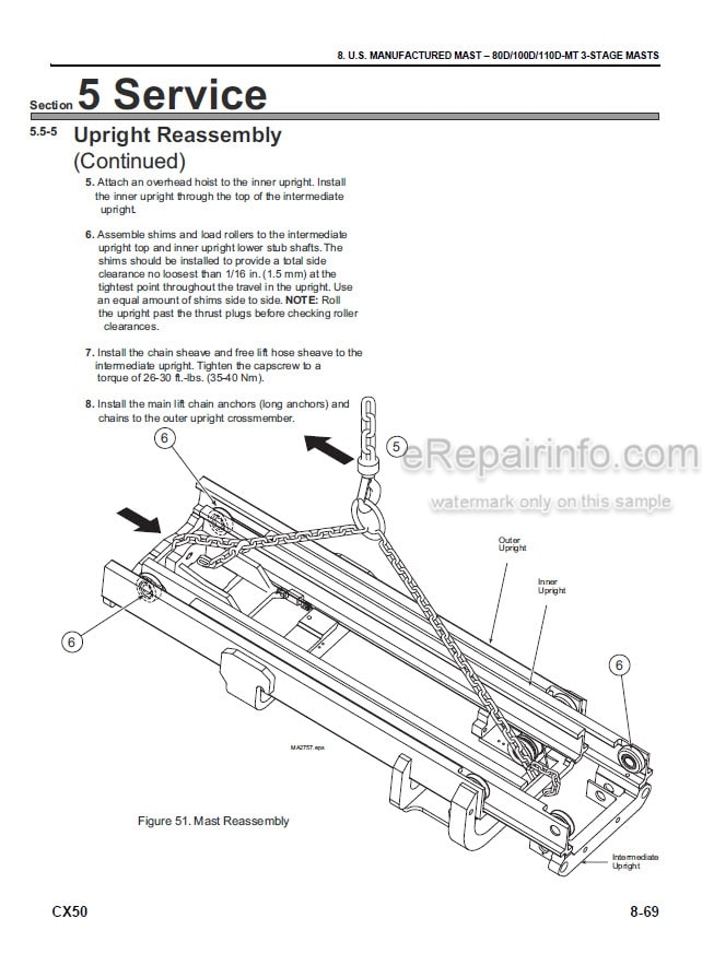 Photo 5 - Komatsu CX50 Series FG40ZTU-10 To FD50ATU-10 Service Manual Forklift SM203