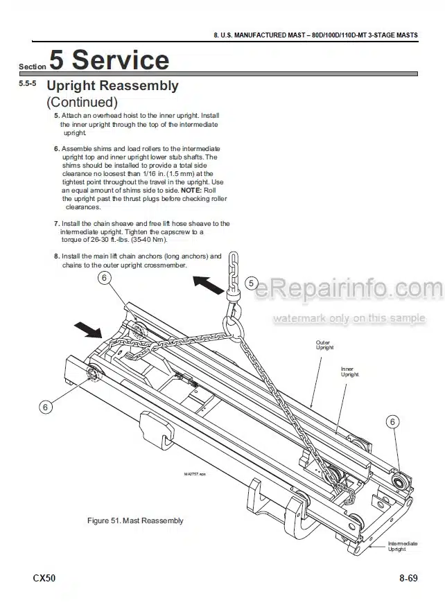 Photo 5 - Komatsu CX50 Series FG40ZTU-10 To FD50ATU-10 Service Manual Forklift SM203