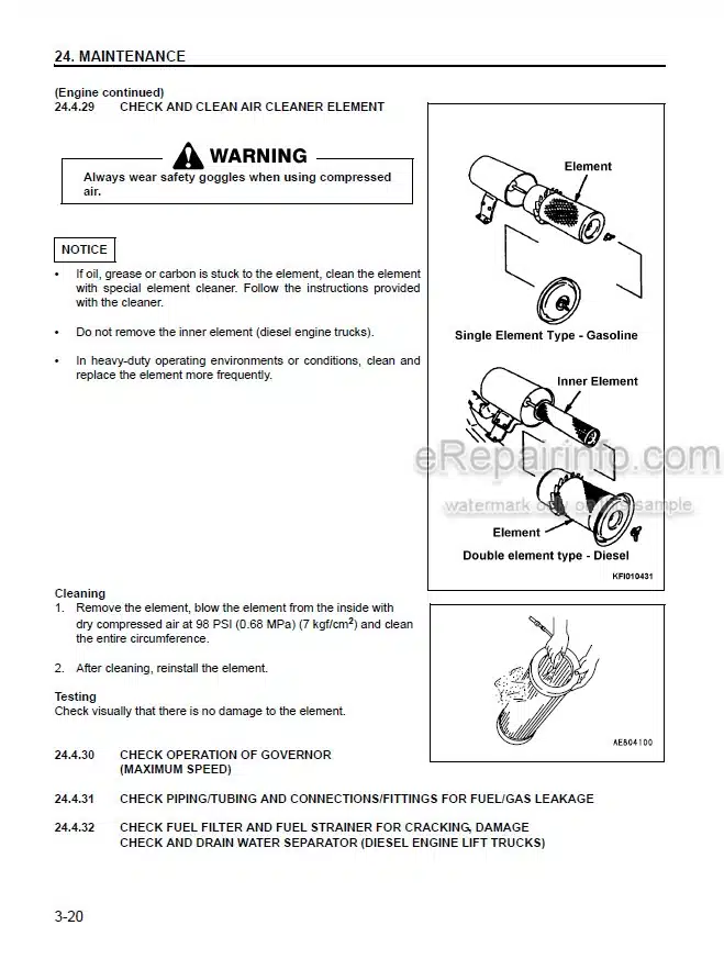 Photo 8 - Komatsu CX FG35-7 To FD50AT2-7 Operation And Maintenance Manual Forklift Truck OM049-1