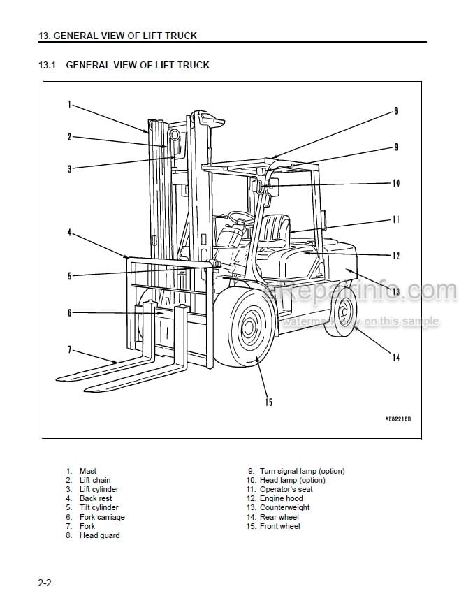 Photo 5 - Komatsu CX FG35-7 To FD50AT2-7 Operation And Maintenance Manual Forklift Truck OM049-1