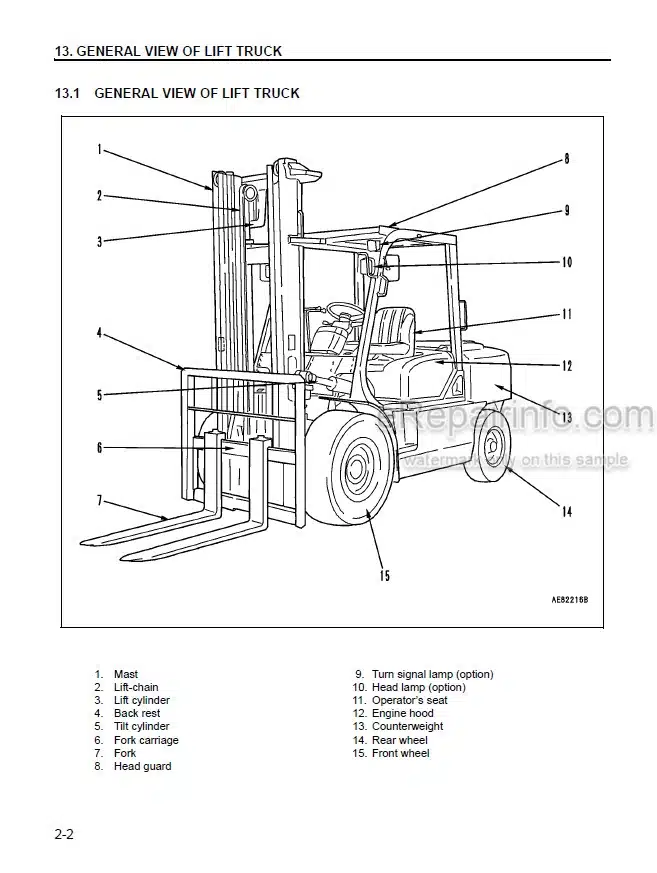 Photo 5 - Komatsu CX FG35-7 To FD50AT2-7 Operation And Maintenance Manual Forklift Truck OM049-1
