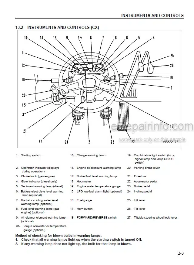 Photo 4 - Komatsu CX FG35-7 To FD50AT2-7 Operation And Maintenance Manual Forklift Truck OM049-1