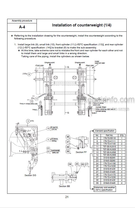 Photo 4 - Komatsu D155C-1 Field Assembly Instruction Pipelayer GEN00023-01 SN 31626-