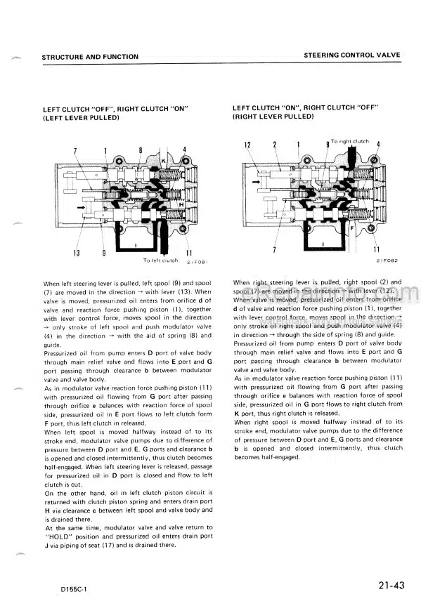 Photo 3 - Komatsu D155C-1 Shop Manual Pipelayer SEBM0176A01 SN 15001-