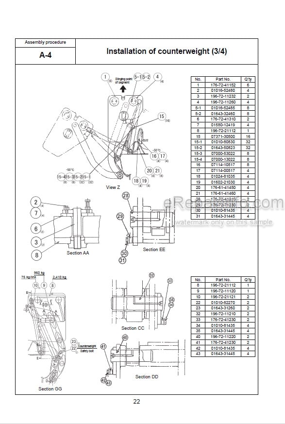 Photo 4 - Komatsu D355C-3 Field Assembly Instruction Pipelayer GEN00024-01 SN 14543-