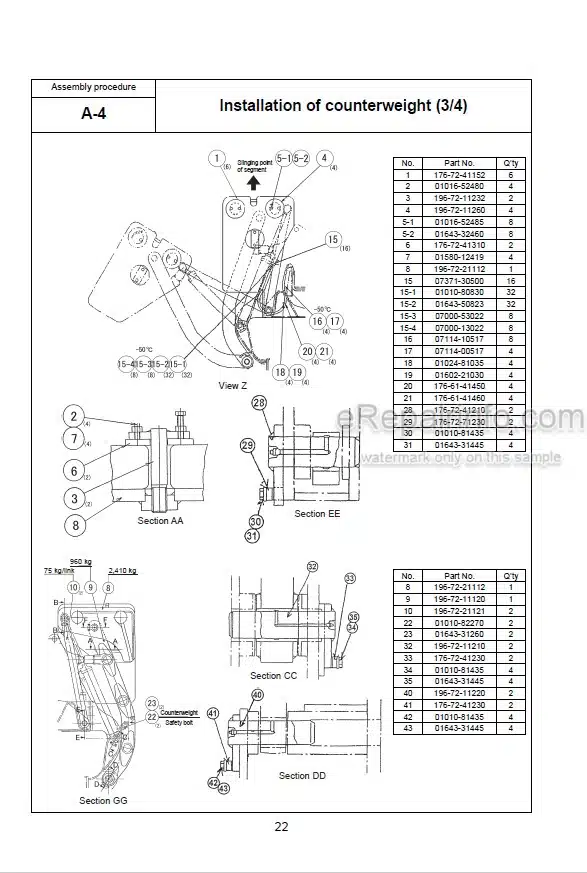 Photo 4 - Komatsu D355C-3 Field Assembly Instruction Pipelayer GEN00024-01 SN 14543-