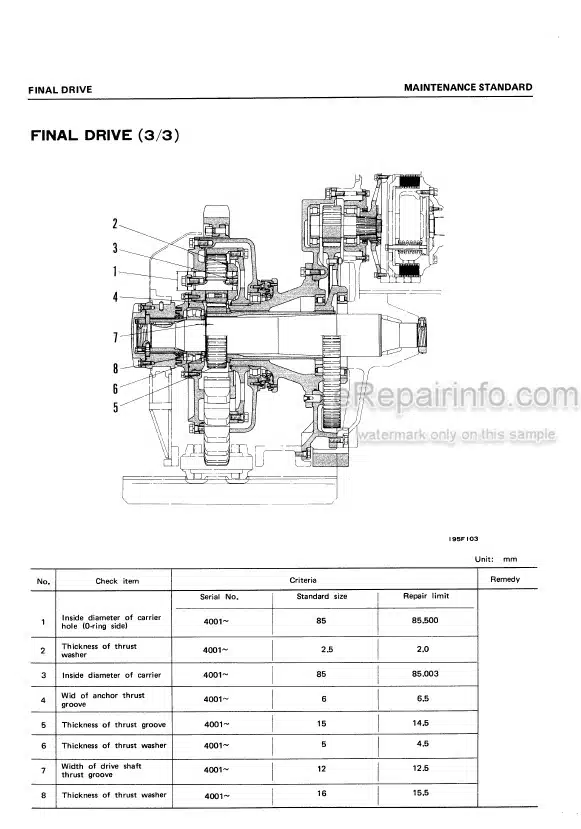Photo 5 - Komatsu D355C-3 Shop Manual Pipelayer SEBM0196Z00 SN 4001-
