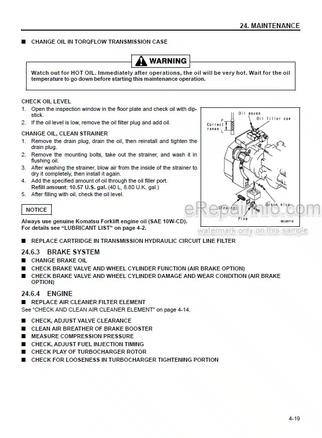 Photo 4 - Komatsu EX20 FD100-7 To FD160E-7 Operation And Maintenance Manual Forklift Truck OM112