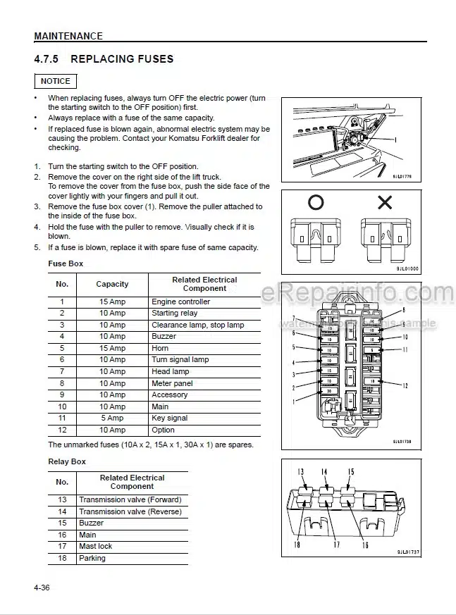 Photo 3 - Komatsu EX50 FD100-8 To FD160E-8 Operation And Maintenance Manual Forklift Truck OM122