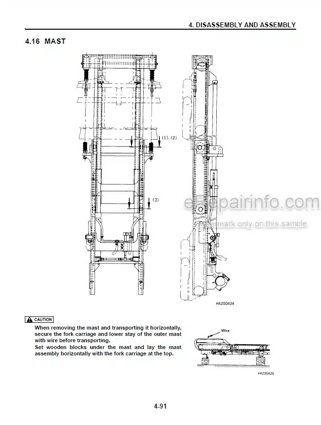 Photo 3 - Komatsu EX50 Series FD100-8 To FD160E-8 Service Manual Forklift Truck SM228