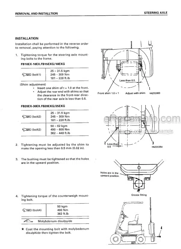 Photo 8 - Komatsu FB10EX-7 To FB30EX-5 Shop Manual Forklift BBB05E2-01