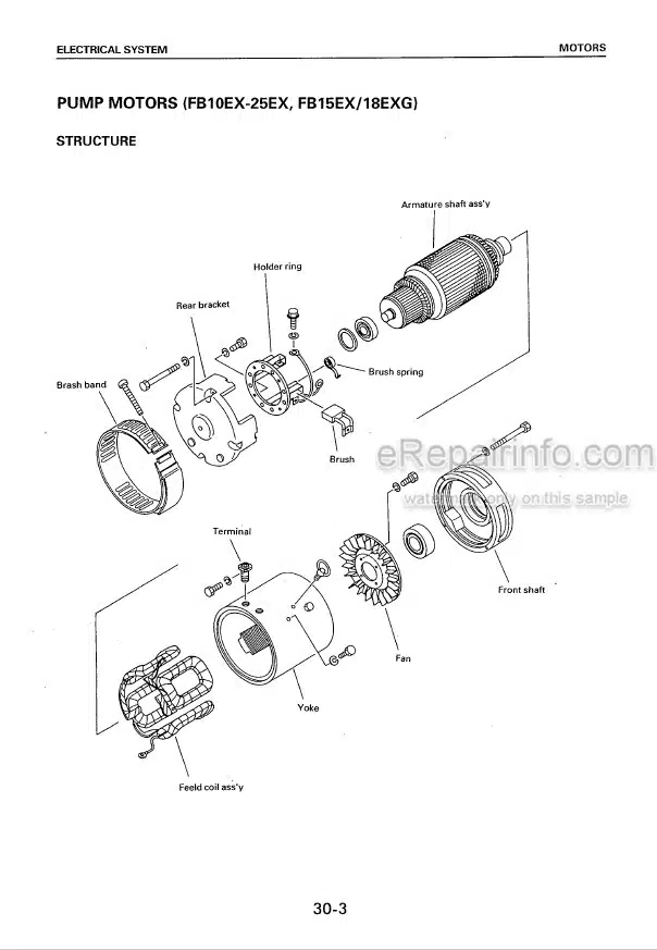 Photo 4 - Komatsu FB10EX-7 To FB30EX-5 Shop Manual Forklift BBB05E2-01