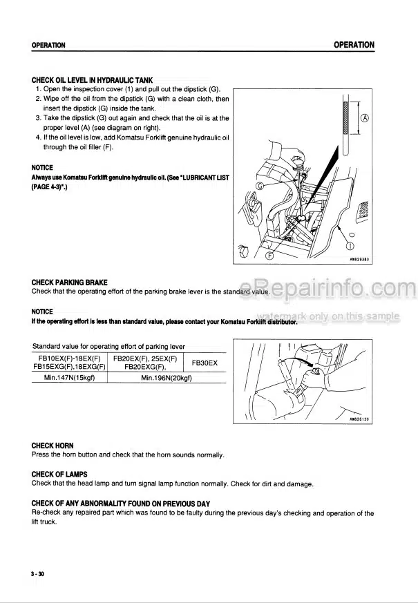 Photo 1 - Komatsu FB10EX-8 To FB30EX-8 Operation And Maintenance Manual Electric Lift Truck ABB08E4-01