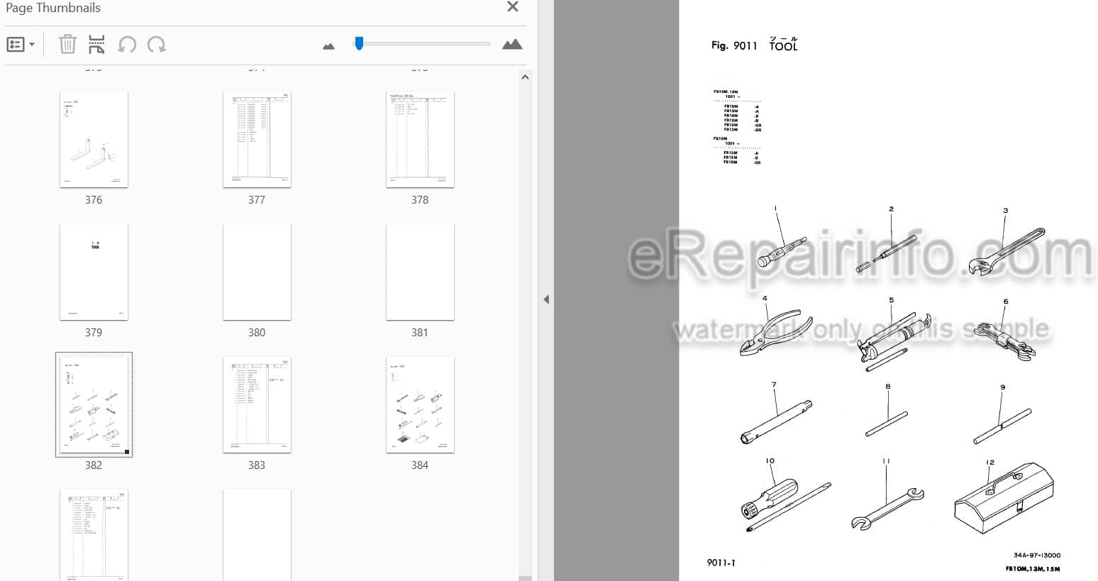 Photo 3 - Komatsu FB10M-1 FB13M-1 FB15M-1 Parts Book Forklift Truck FB10M15M1-PNE3