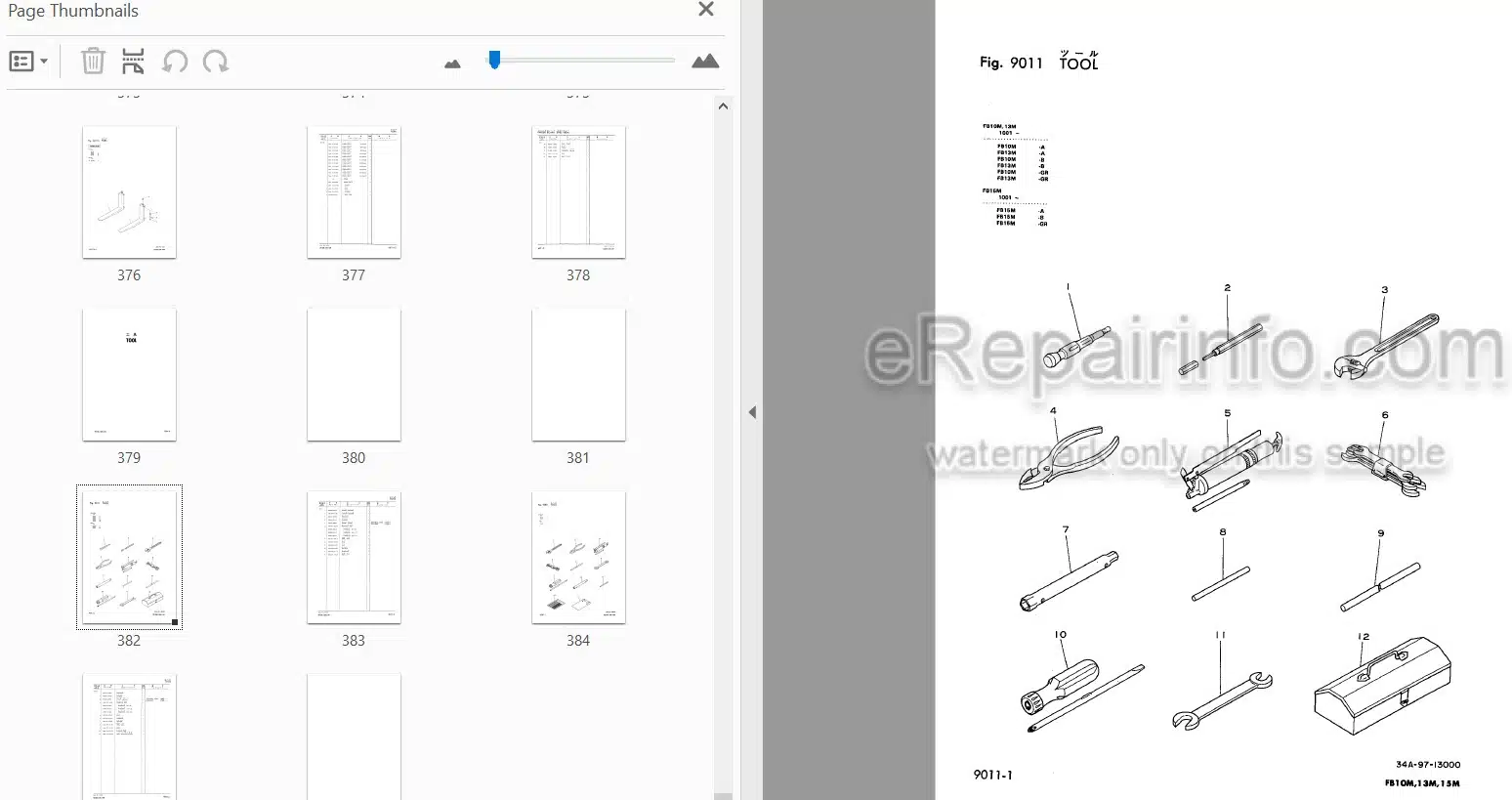 Photo 3 - Komatsu FB10M-1 FB13M-1 FB15M-1 Parts Book Forklift Truck FB10M15M1-PNE3