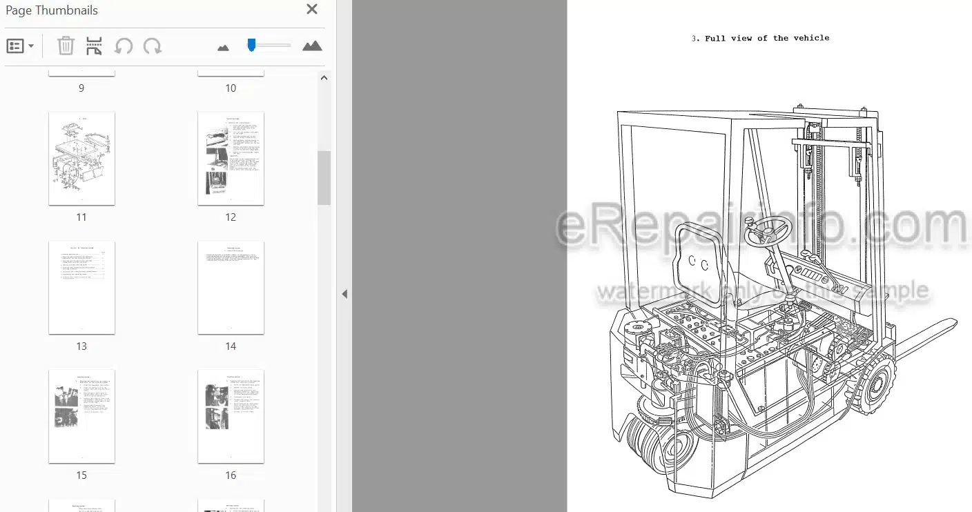 Photo 3 - Komatsu FB13MV-1E To FB20M-1E Shop Manual Electric Lift Truck FBM13-20-1E-BE1