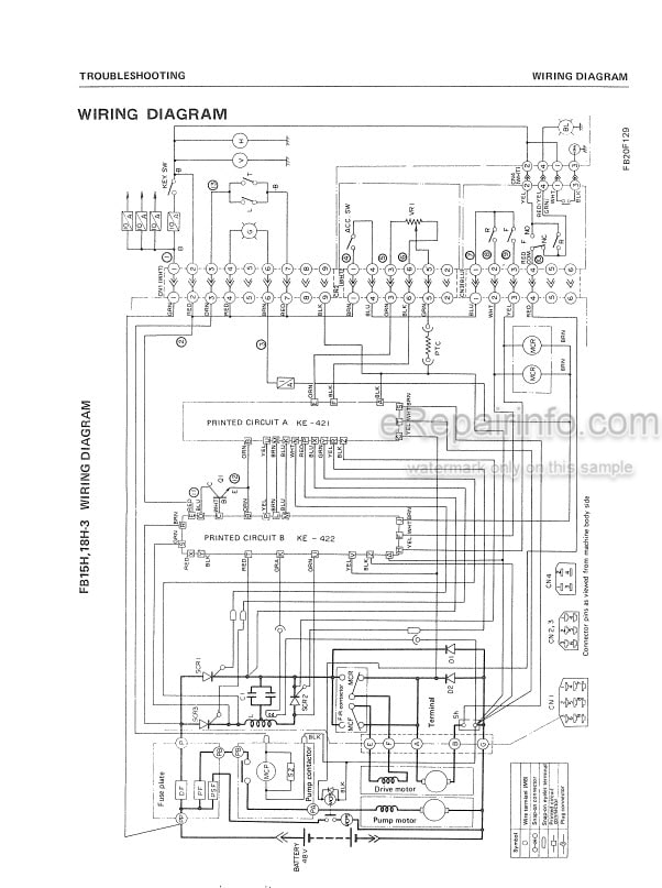 Photo 3 - Komatsu FB15H-3 To FB25SH-2 Shop Manual Forklift FB15H 25SH2-BE1
