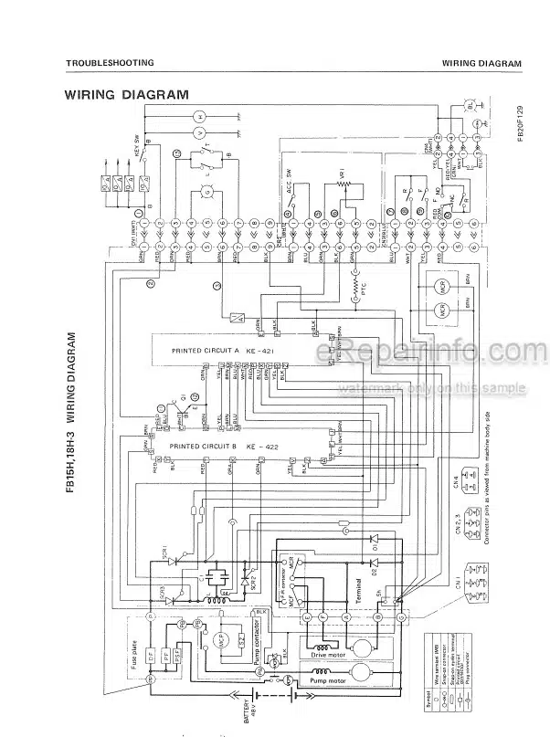 Photo 3 - Komatsu FB15H-3 To FB25SH-2 Shop Manual Forklift FB15H 25SH2-BE1