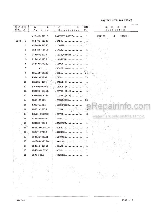 Photo 4 - Komatsu FB15SF-8 Parts Book Forklift Truck PRA08SF-01