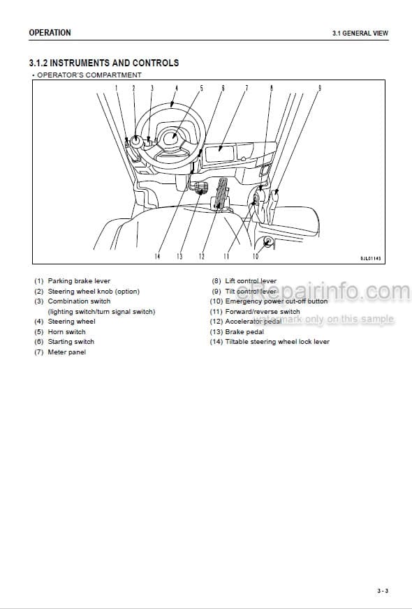 Photo 3 - Komatsu FB15U-12 FB18U-12 FB20AU-12 Operation And Maintenance Manual Electric Forklift Truck TEN00718-02