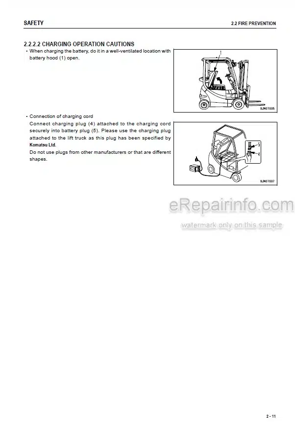Photo 5 - Komatsu FB15U-12 FB18U-12 FB20AU-12 Operation And Maintenance Manual Electric Forklift Truck TEN00718-02