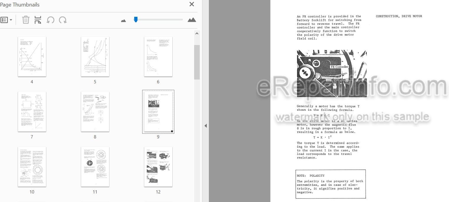 Photo 3 - Komatsu FB30-1 Shop Manual Electrical Equipment For Forklift FB30.1E-BE1