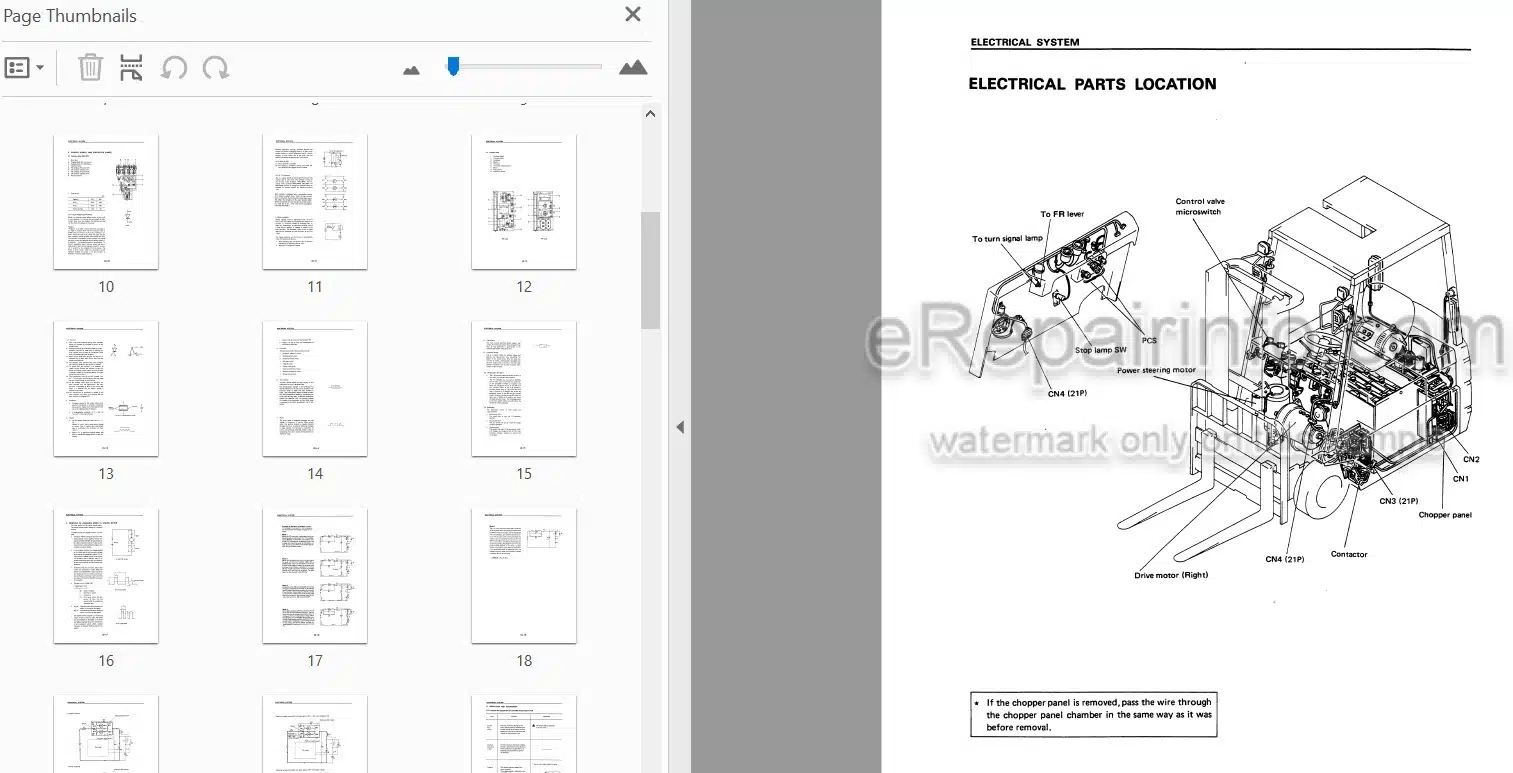 Photo 3 - Komatsu FBM10M-2 To FB18M-2 Shop Manual Electrical System For Forklift SM019