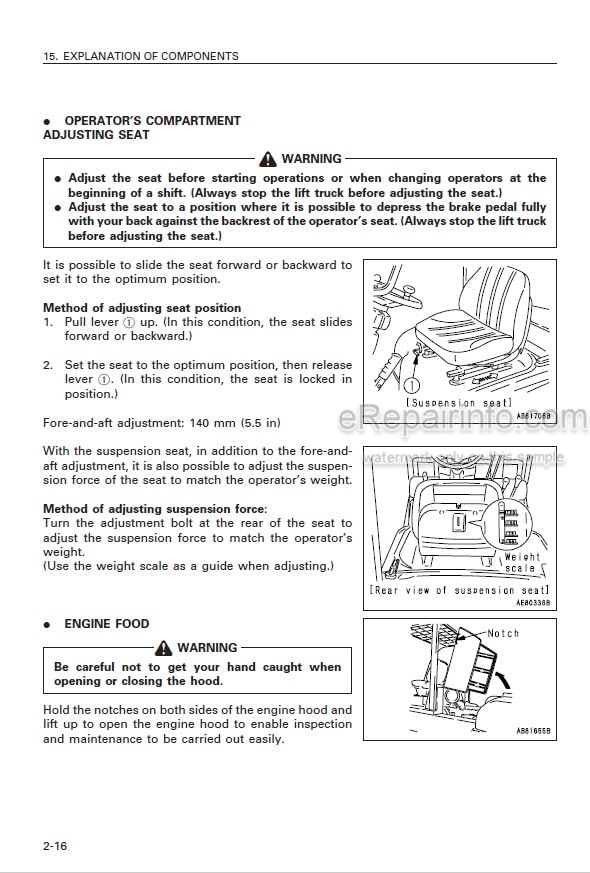 Photo 8 - Komatsu FD100-7 FD155-7 FD135-7 FD150E-7 FD160E-7 Operation And Maintenance Manual Forklift Truck AEE07E1-04