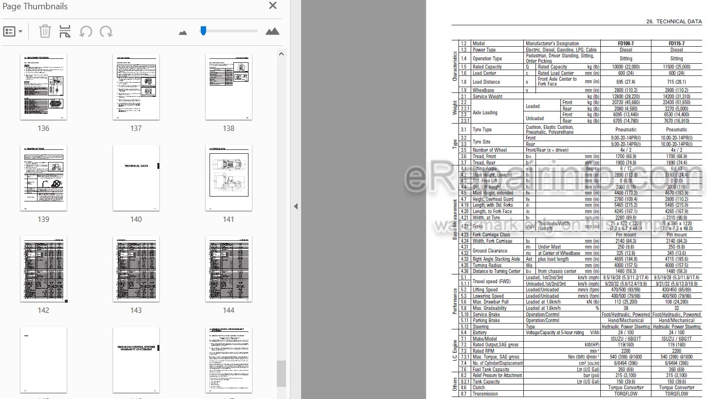 Photo 5 - Komatsu FD100-7 FD155-7 FD135-7 FD150E-7 FD160E-7 Operation And Maintenance Manual Forklift Truck AEE07E1-04
