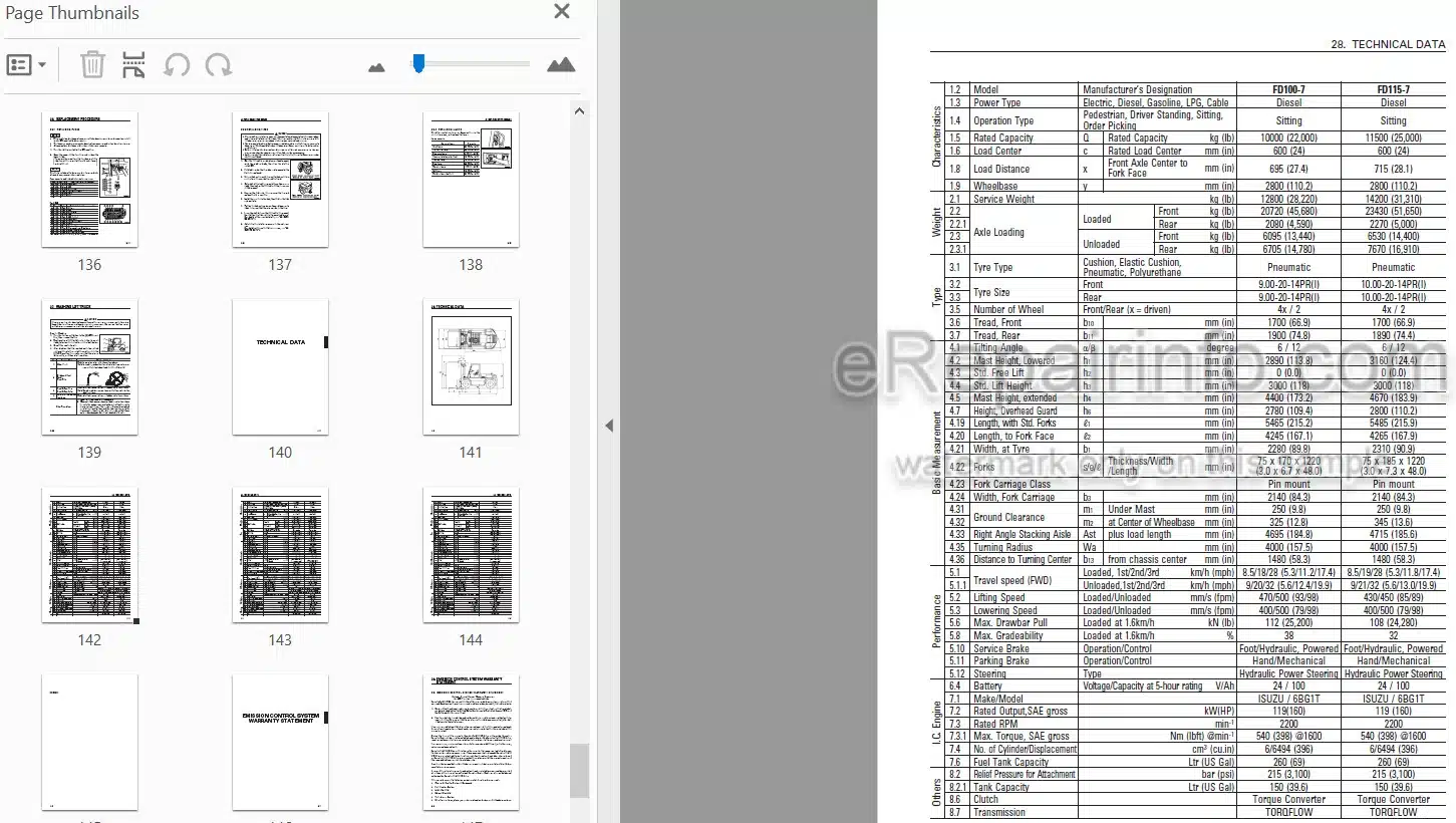 Photo 5 - Komatsu FD100-7 FD155-7 FD135-7 FD150E-7 FD160E-7 Operation And Maintenance Manual Forklift Truck AEE07E1-04