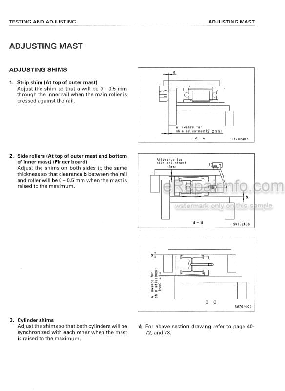 Photo 10 - Komatsu FD150-6 To FD250Z-6 Shop Manual Forklift BEF06E1-01
