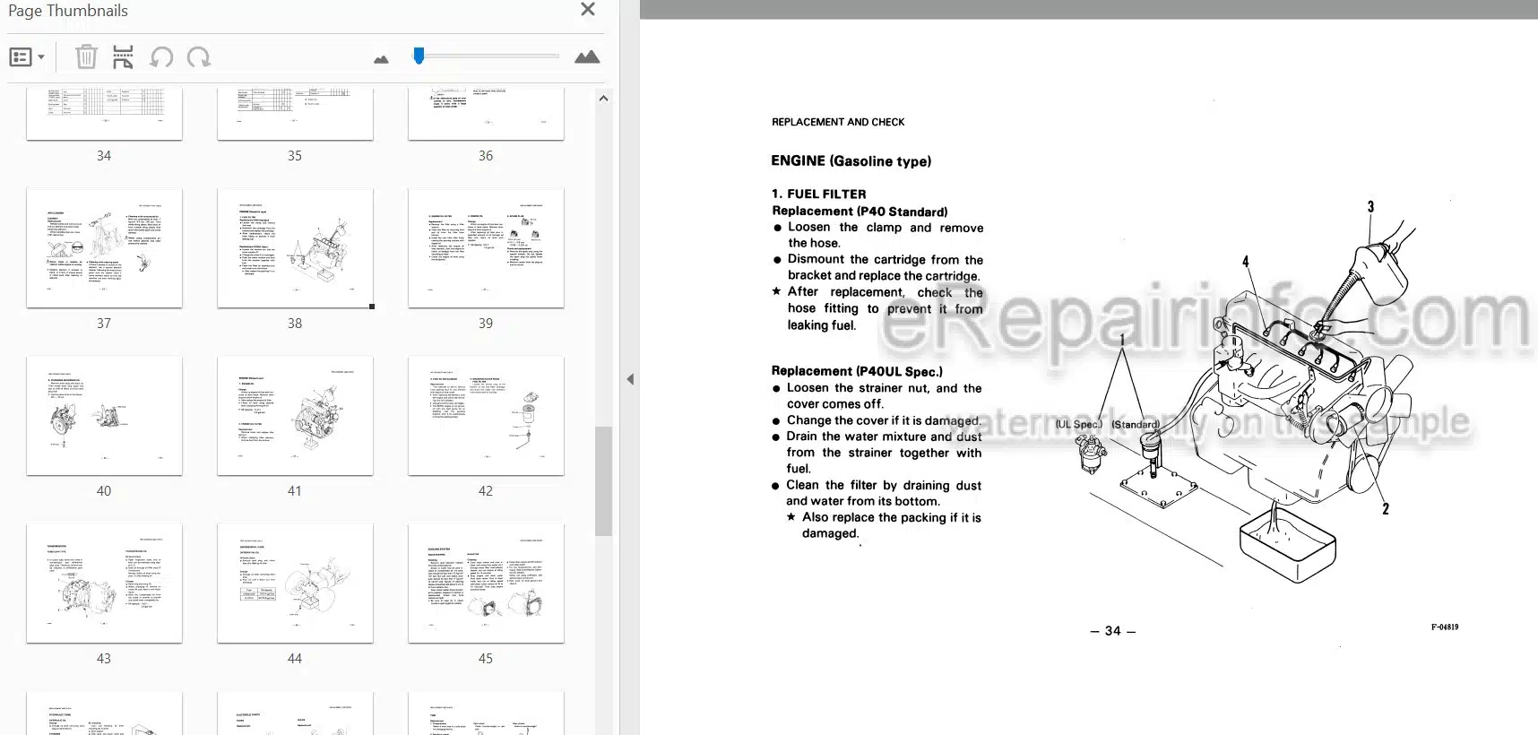 Photo 3 - Komatsu FD33S-4 To FG35-4 Operation And Maintenance Manual Forklift Truck OM011
