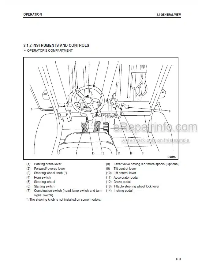 Photo 3 - Komatsu FD60-10 FD70-10 FD80-10 Operation And Maintenance Manual Forklift Truck OM124 SN55001-