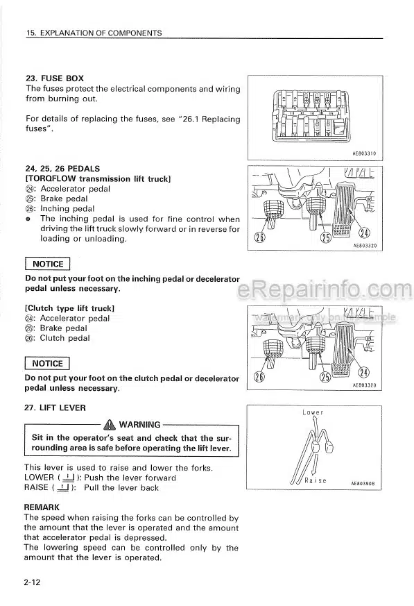 Photo 7 - Komatsu FD200-7 FD250-7 Operation And Maintenance Manual Forklift Truck TEN00738-05
