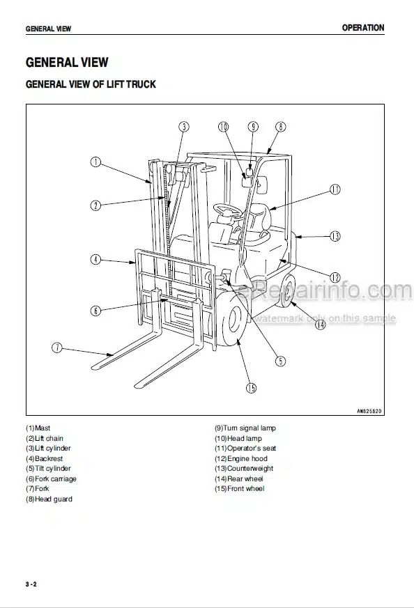 Photo 3 - Komatsu FG10-17 To FD18-17 Operation And Maintenance Manual Forklift Truck AEA17E1-02