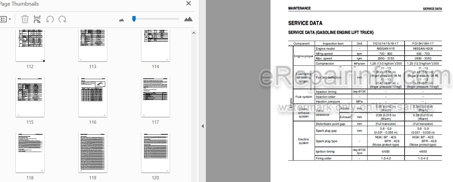 Photo 4 - Komatsu FG10-17 To FD18-17 Operation And Maintenance Manual Forklift Truck AEA17E1-02