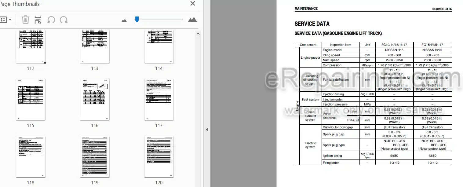 Photo 4 - Komatsu FG10-17 To FD18-17 Operation And Maintenance Manual Forklift Truck AEA17E1-02