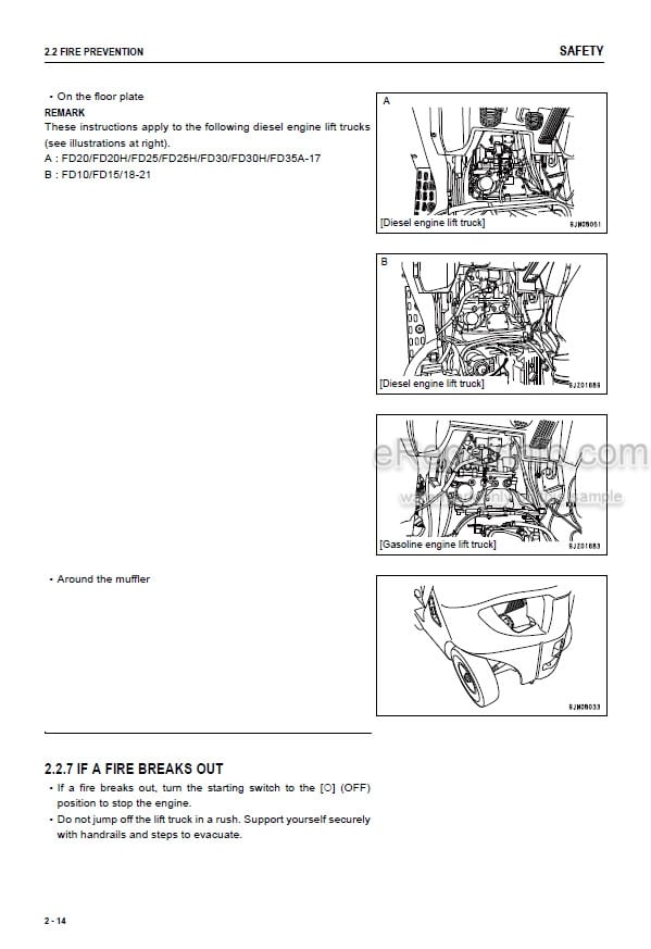 Photo 1 - Komatsu FG10-21 To FD35A-17 Operation And Maintenance Manual Forklift Truck OM201 TEN00711-10
